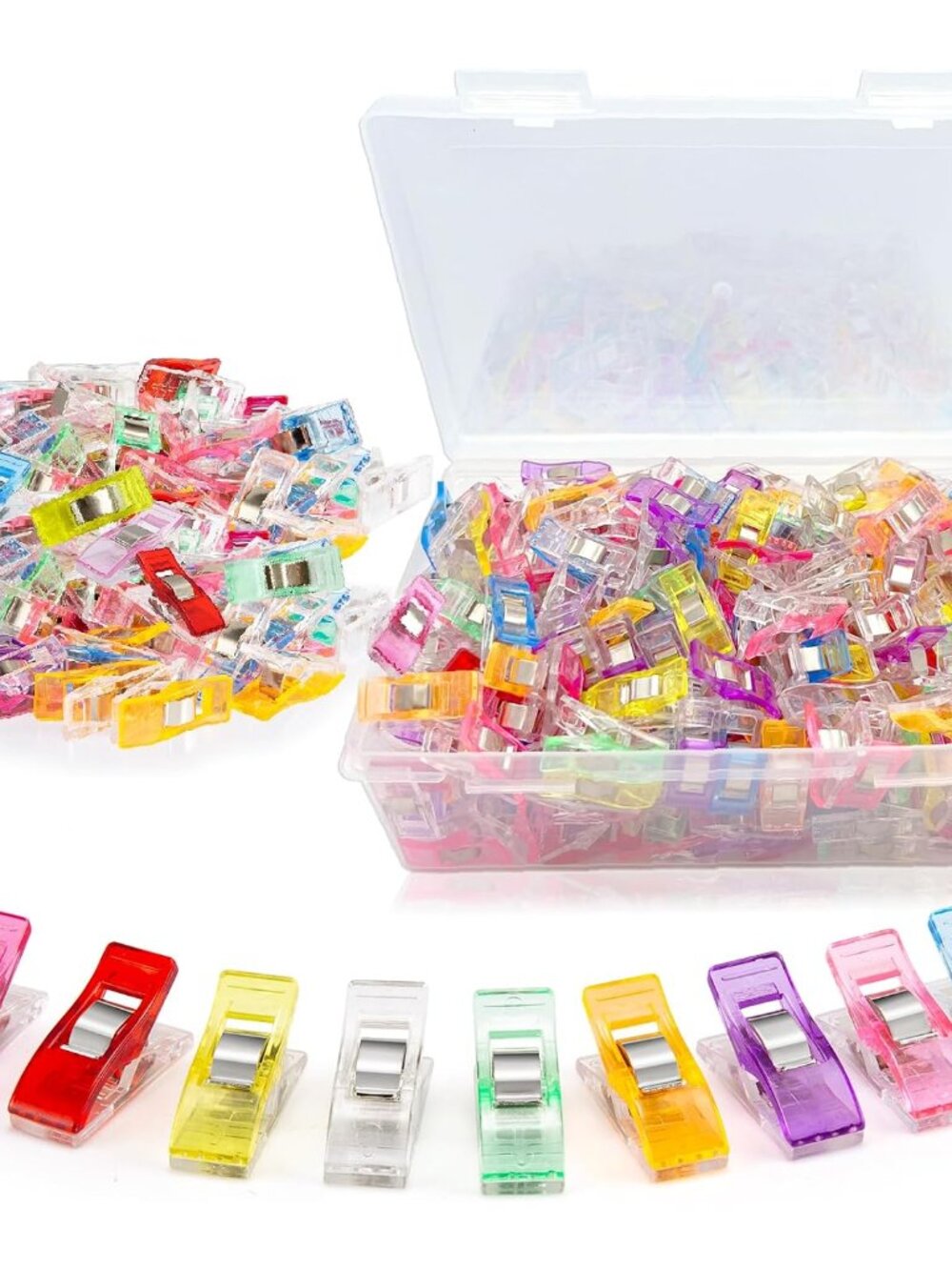 Quilting Clips and Sewing Fabric Clips, 200 Pcs Plastic Embroidery Clips with St